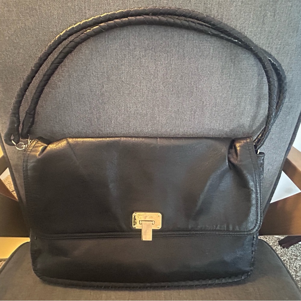 Elliott Lucca Black Leather Shoulder Bag